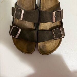 Birkenstock Dark Brown Suede Sandals size 7
